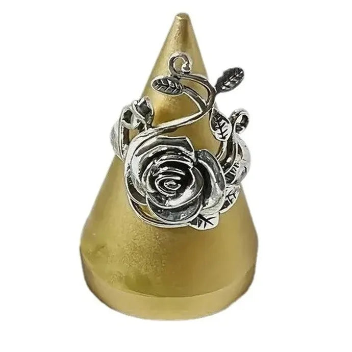 Japanese Korean Personalized Retro Rose Ring Zinc Alloy Fashion Jewelry