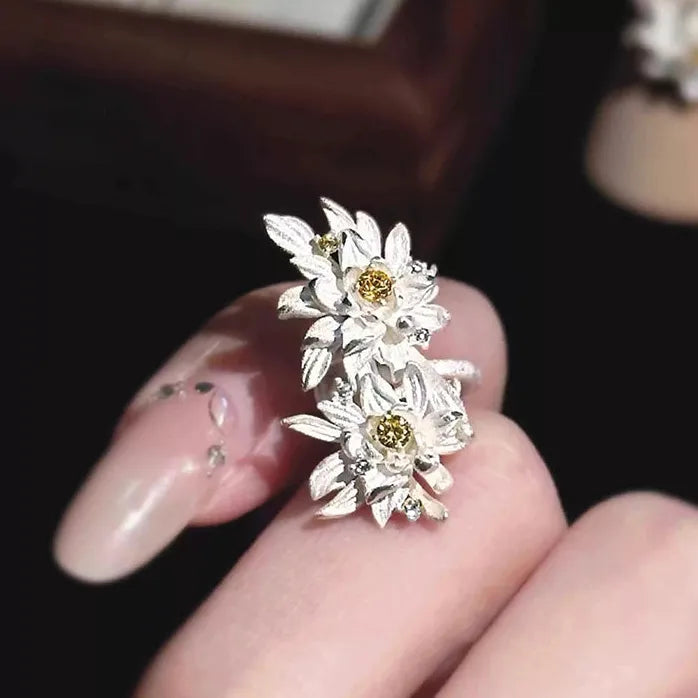 Vintage Copper Night-Blooming Flower Stud Earrings for Women Gift