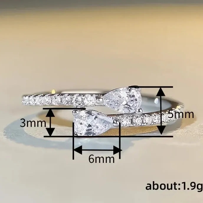 Women’s Geometric Cubic Zirconia Brass Ring Wedding Engagement Fashion Jewelry
