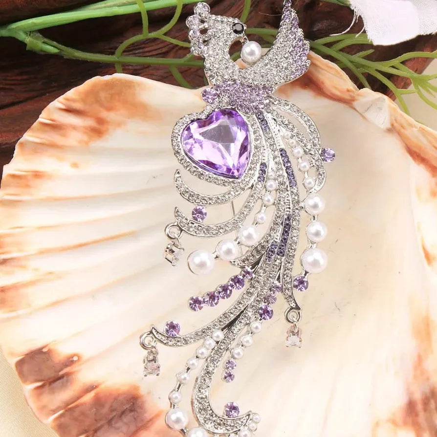 Elegant Peacock Phoenix Brooch Wedding Gift for Men and Women