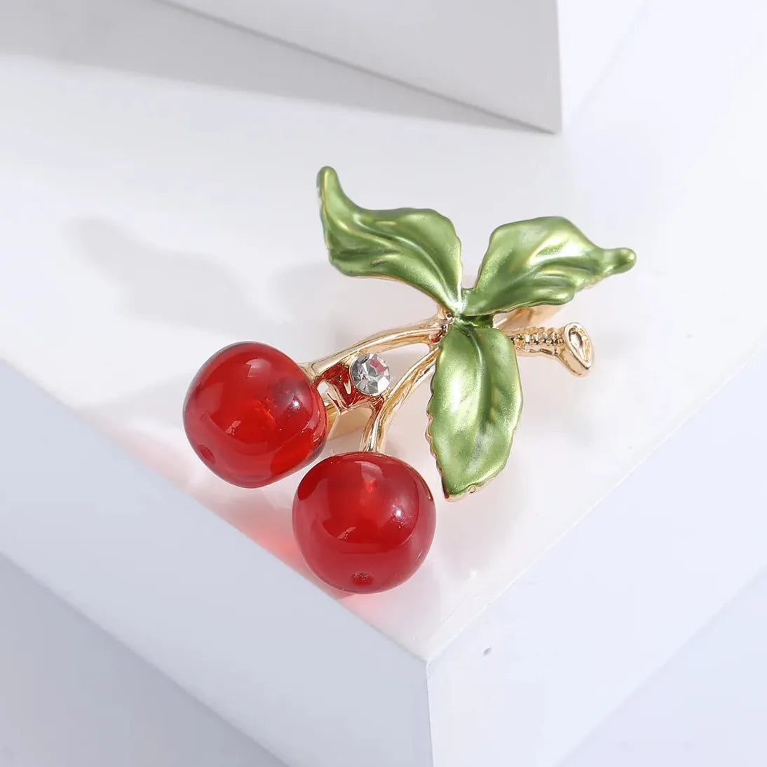 Classic Cherry Fruit Brooch for Men and Women Elegant Gift Accessory