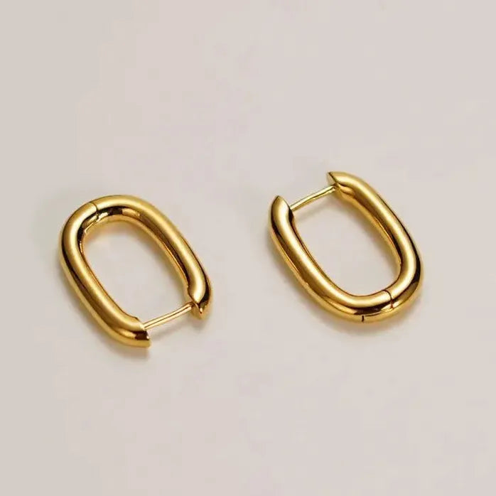 Unisex Geometric U-Shape Hoop Earrings Punk Hip-Hop Fashion Jewelry