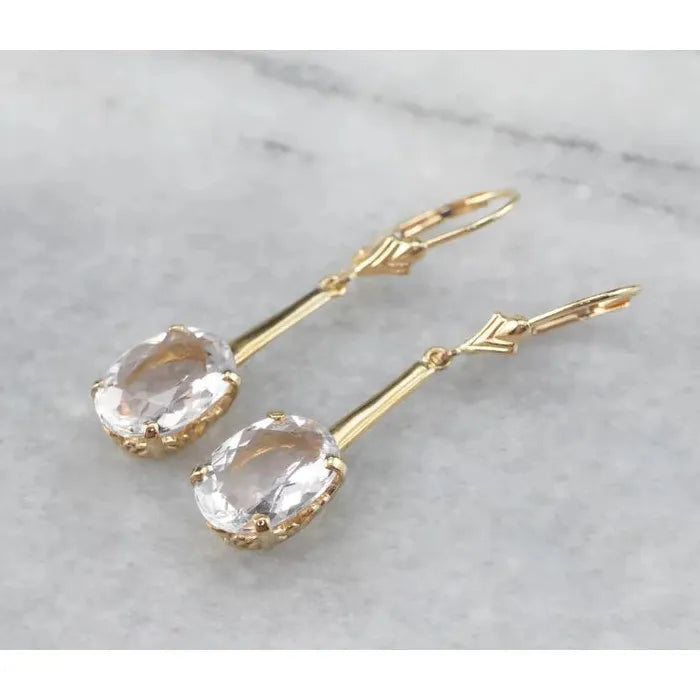 Water Drop Zircon Oval Crystal Pendant Earrings for Women Wedding Daily Wear Jewelry