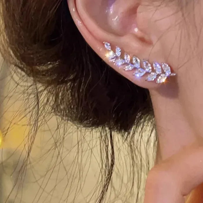 Vintage Hollow Out Rhinestone Wheat Zinc Alloy Stud Earrings for Women