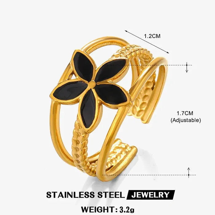 Adjustable Stainless Steel Love Ring for Women Irregular Heart Vintage Jewelry Gift