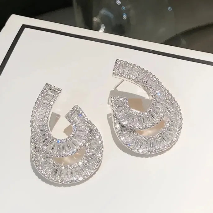 Shining Water-Drop Shape Cubic Zirconia Drop Earrings for Women Fashion Jewelry Gift
