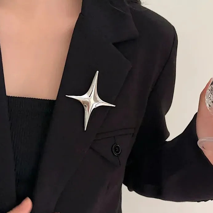 Irregular Circle Zinc Alloy Metal Brooch Lapel Pin Gift for Women Men