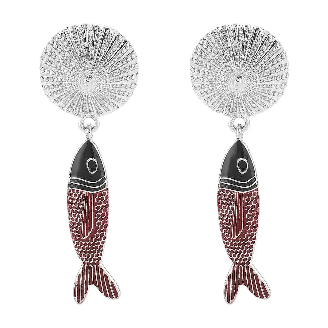 Bohemian Fish Pendant Copper Alloy Earrings Minimalist Summer Jewelry