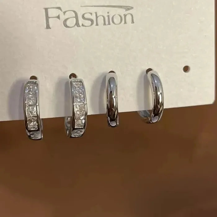2025 Gold Rhinestone Hoop Earrings for Women Zircon Flower Bow Jewelry