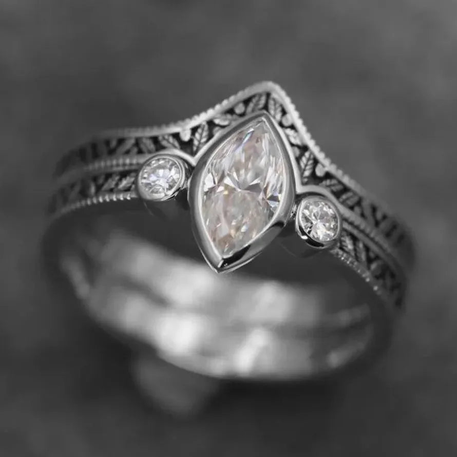 Revivalism Imitation Crystal Zircon Women Wedding Party Ring Fine Gift