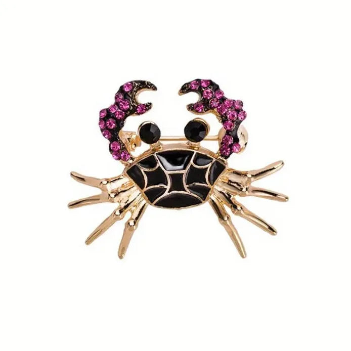 Personalised Purple Black Oil Drop Small Crab Brooch Accessory