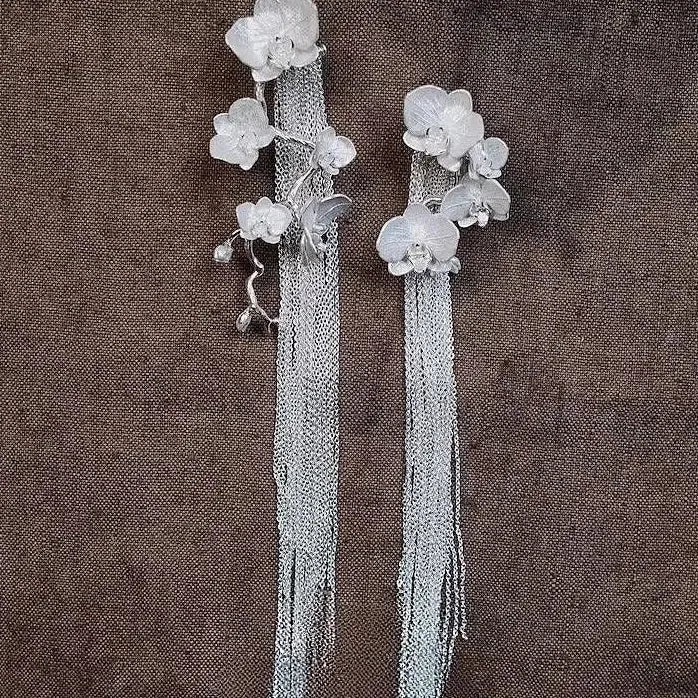 Handcrafted Copper Drop Earrings for Women Romantic Flower Tassel Jewelry Gift