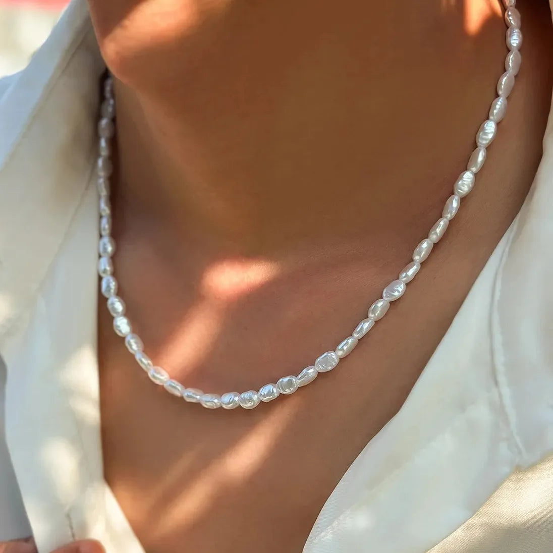 Imitation Pearl Choker Necklace for Women Teens Punk Hip Hop Jewelry Accessory
