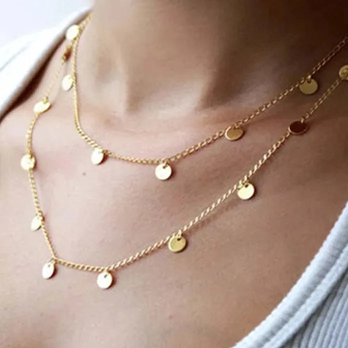 Bohemia Gold Tassel Sequins Necklace Women 2026 Trendy Fashion Jewelry