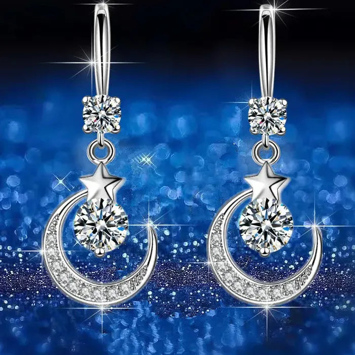 Silver Zirconia Water Drop Earrings for Women Long Dangle Fashion Jewelry