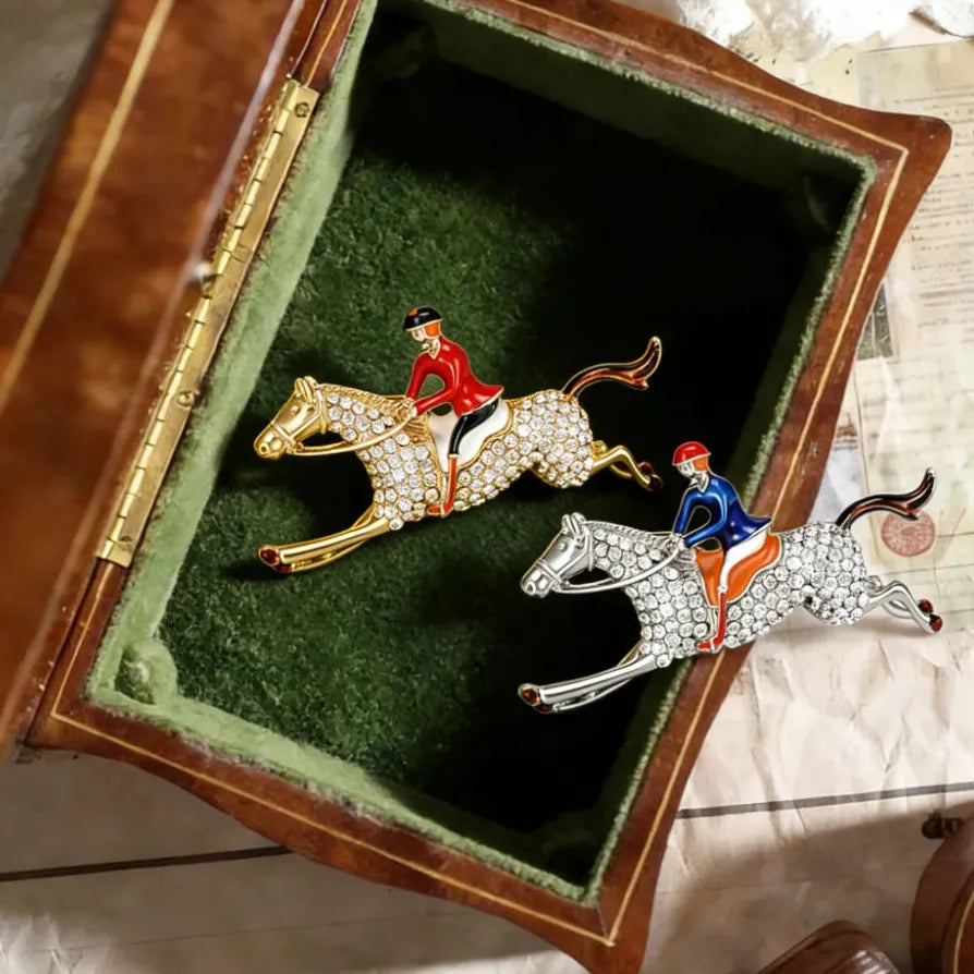 Classic Horse Rider Brooch Elegant Jewelry Gift for Men and Women