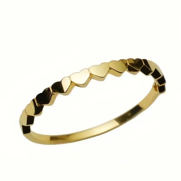 Minimalist Heart Ring for Women Brass Metal Silver Gold Love Jewelry Stylish