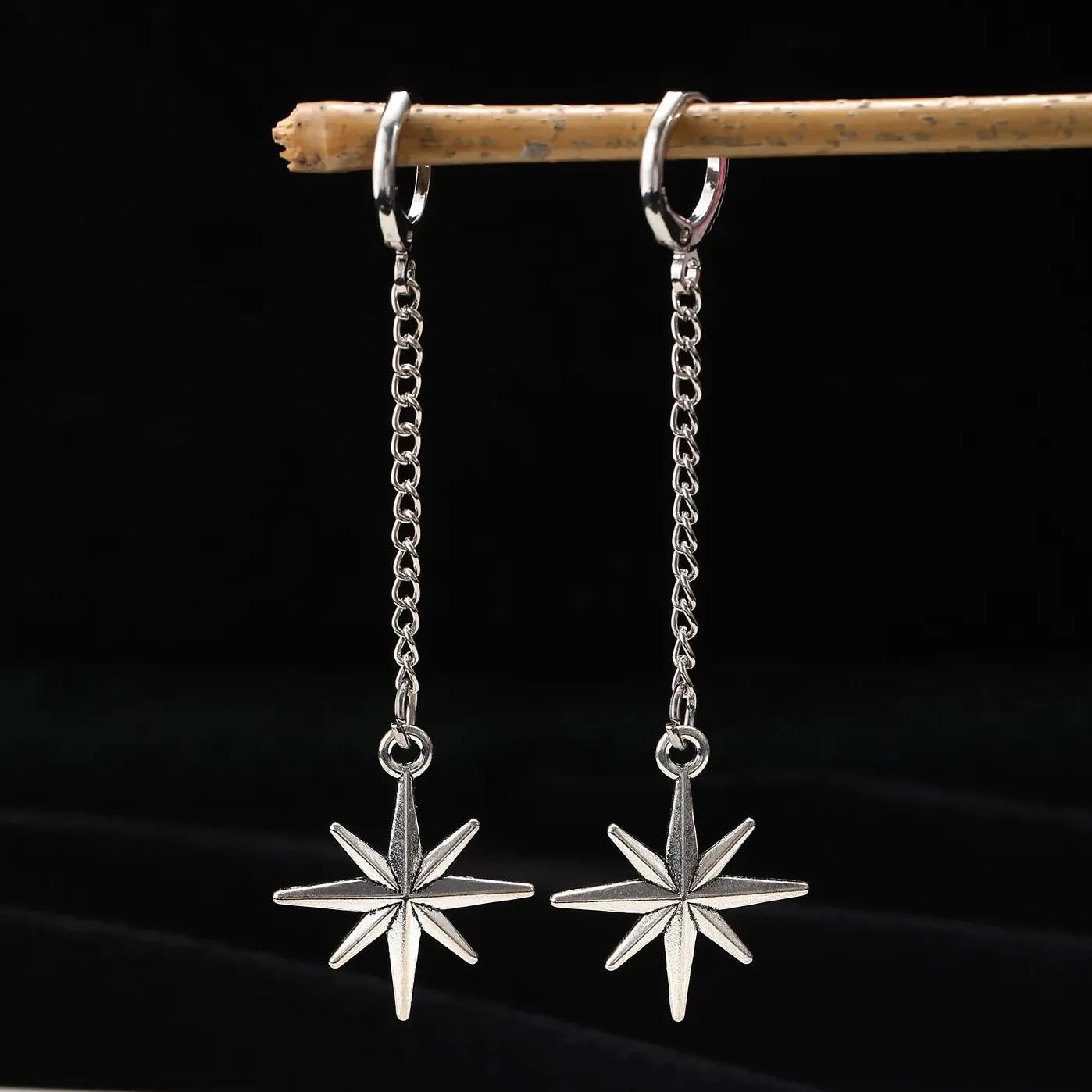 Y2K Punk Four Pointed Star Stud Earrings for Women Gothic Jewelry