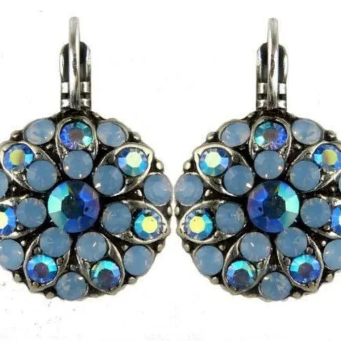 Vintage Rhinestone Pearl Drop Round Flower Earrings Women Bohemian Jewelry Gifts