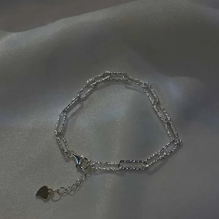 Gold Color Double Layer Adjustable Bracelet Women Beads Anklet Gift
