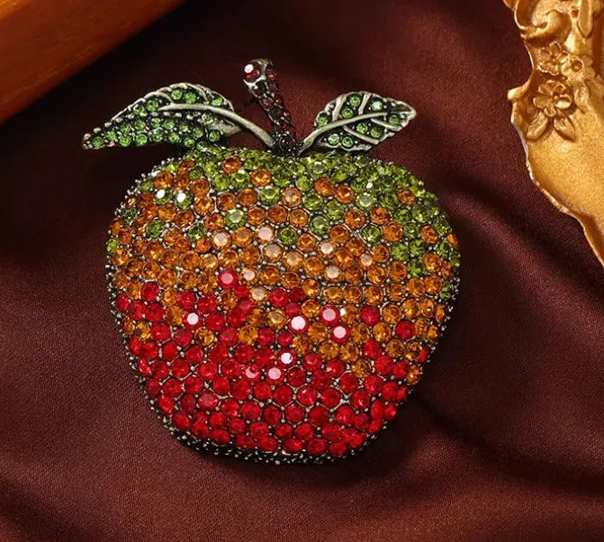 Watermelon Apple Durian Mulberry Fruit Brooch Pin for Women Men