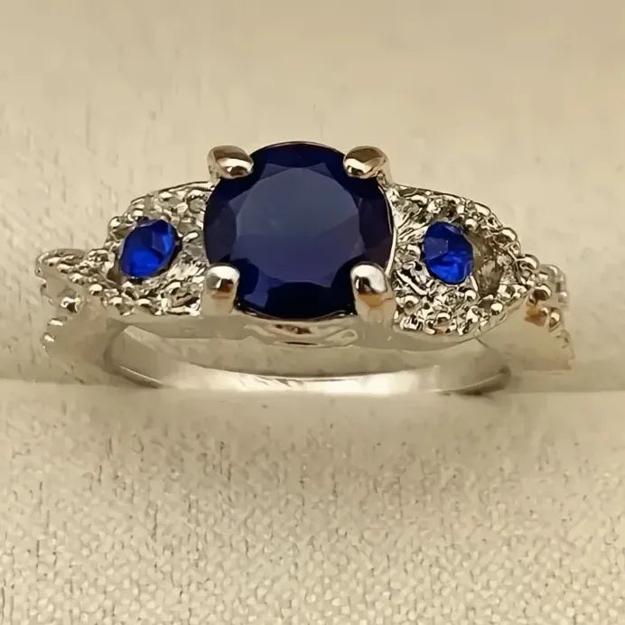 Dainty Blue Cubic Zirconia Wedding Rings Creative Fashion Jewelry