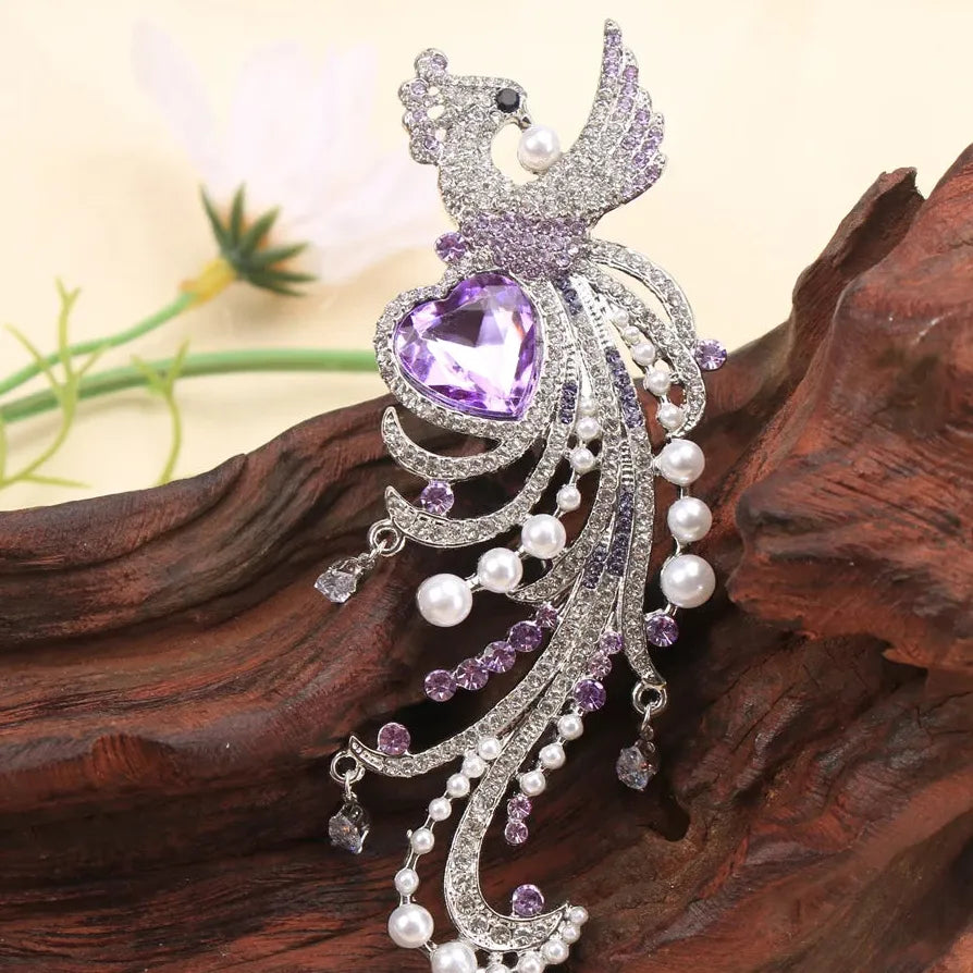 Elegant Peacock Phoenix Brooch Wedding Gift for Men and Women
