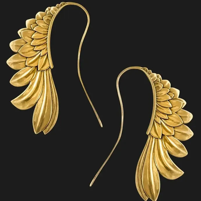 Vintage Angel Wings Zinc Alloy Feather Dangle Earrings for Women Gift