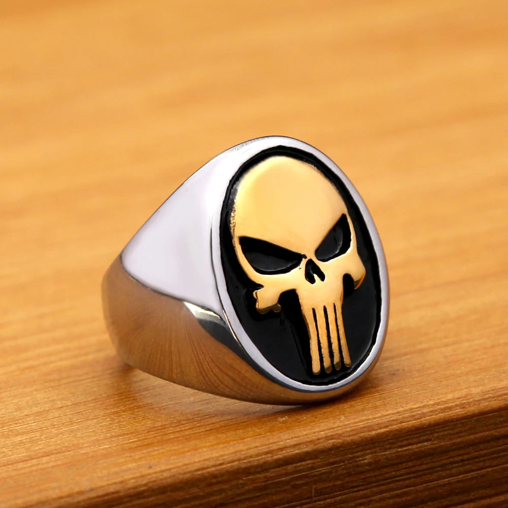 Punk Vintage Gothic Skull Ring Stainless Steel Unisex Fashion Amulet Jewelry