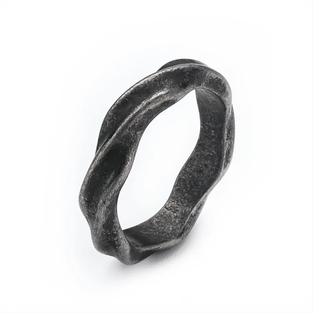 Vintage Black Mobius Ring 316L Stainless Steel – Gothic Punk Couple Ring