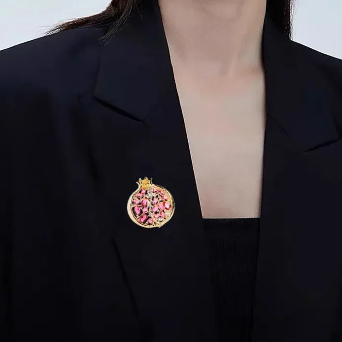 Light Luxury Geometric Pomegranate Brooch for Women Stylish Accessory