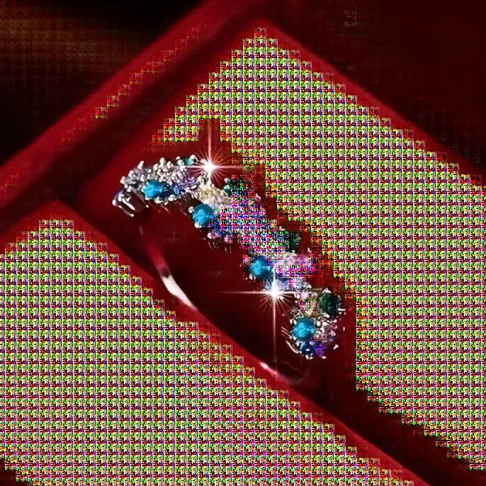 Colorful Cubic Zirconia Geometric Brass Wedding Rings for Women Gift