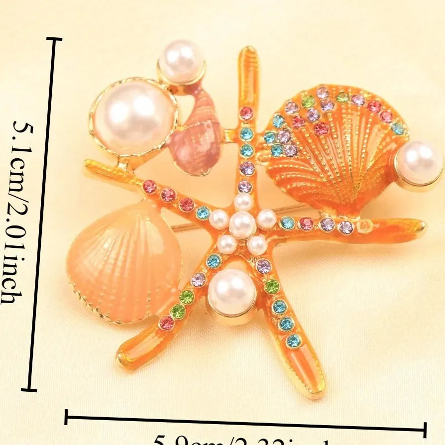 Elegant Starfish Brooch Wedding Gift for Men and Women
