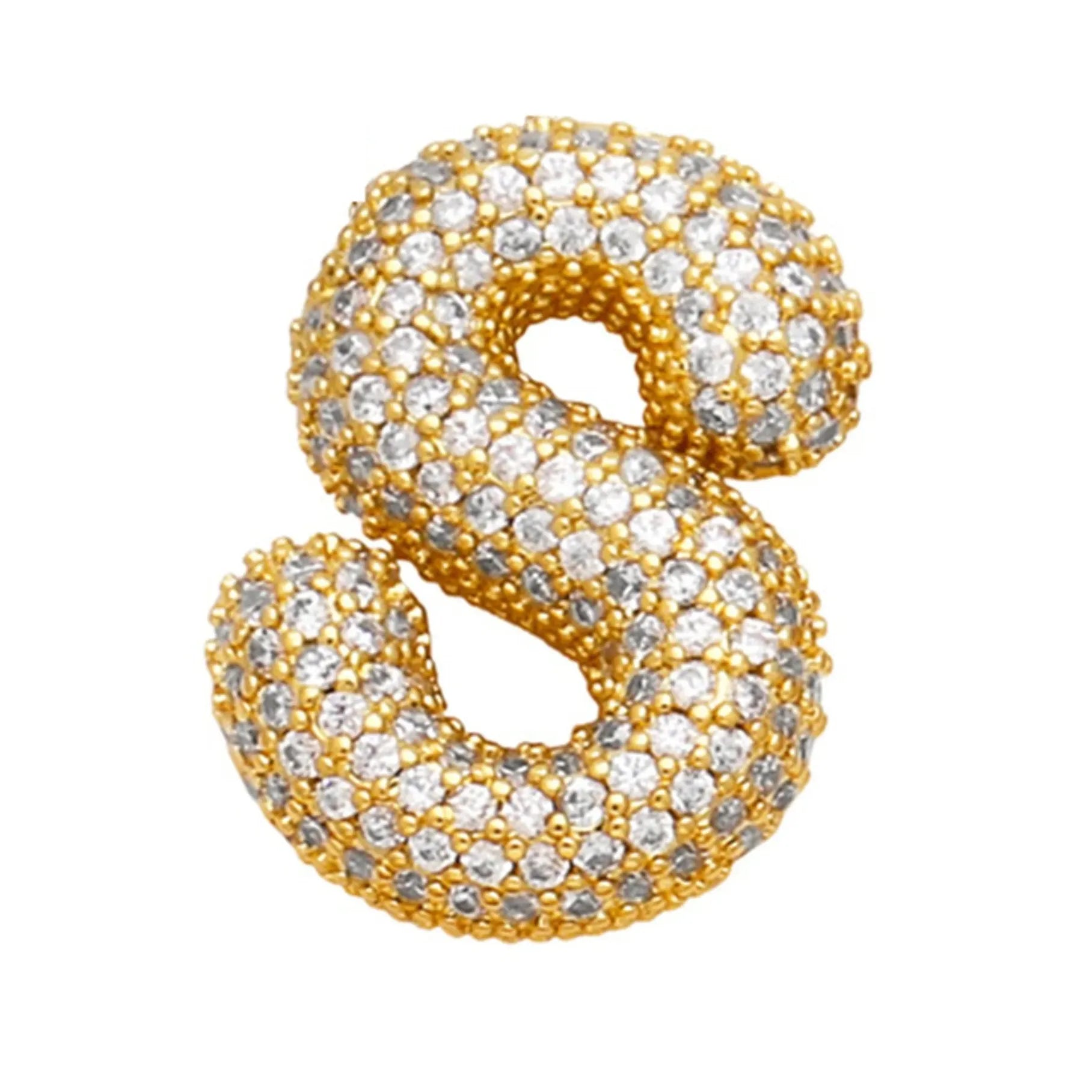 2026 Stainless Steel Bubble Letter A-Z Necklace Cubic Zirconia Pendant Women Girls