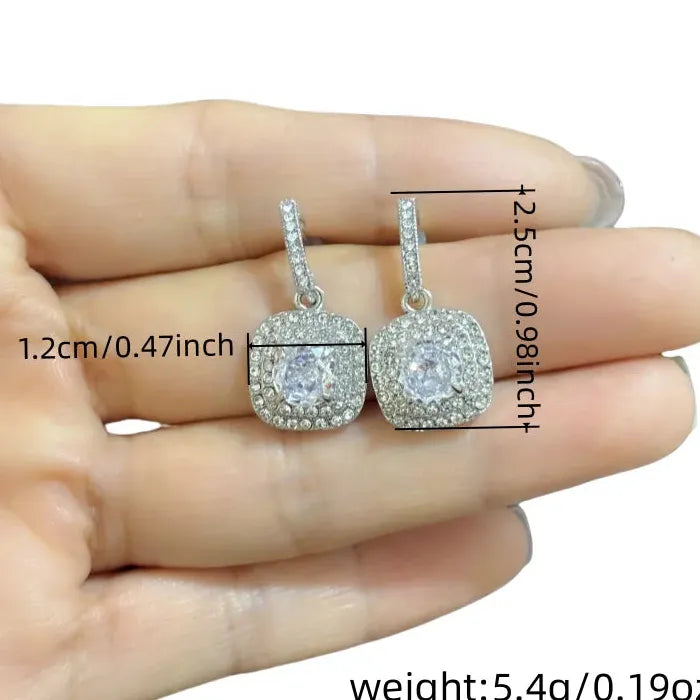 Bohemian Style Cubic Zirconia Pendant Drop Earrings for Women Daily Wear