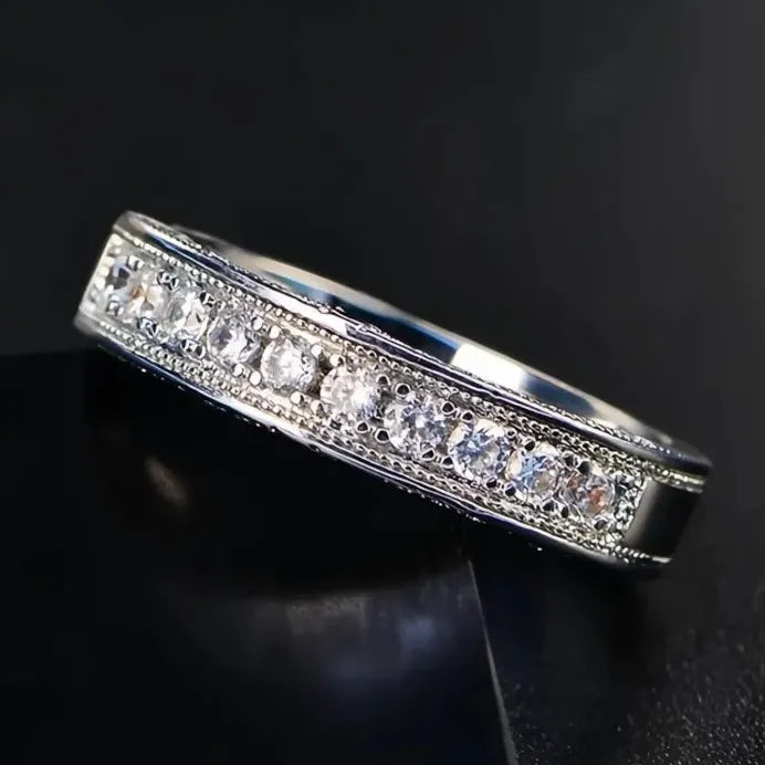 Elegant Silver Brass Wedding Rings for Women Cubic Zirconia Gift