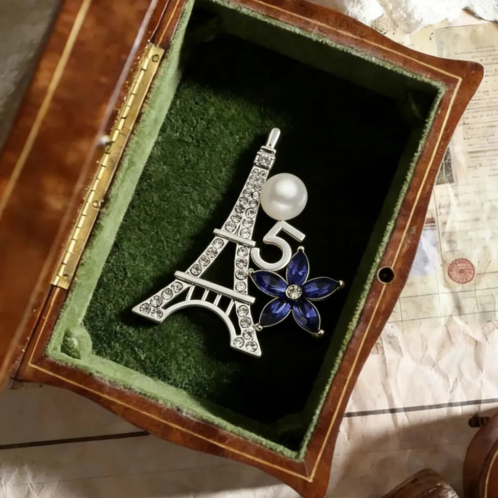 Elegant Belle Epoque Floral Iron Tower Classic Brooch Jewelry Gift