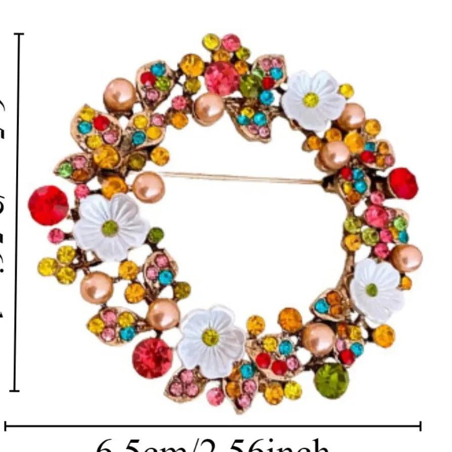 Rhinestone Flower Brooch for Women Elegant Retro Fashion Accessory