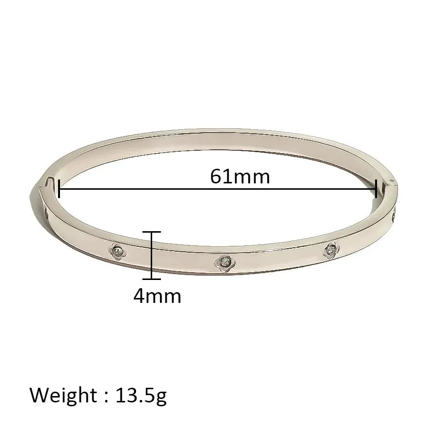 Waterproof Stainless Steel Multicolor Crystal Zirconia CZ Bangle Bracelet Women
