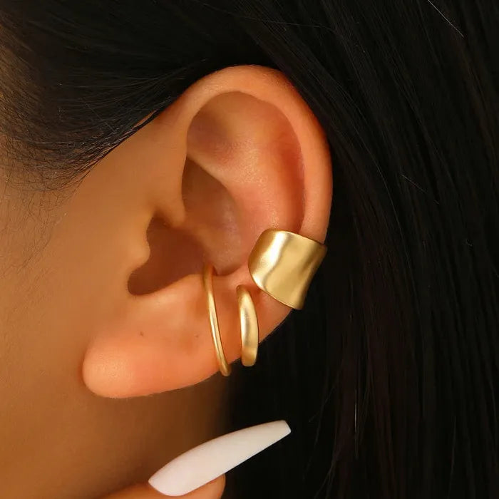 Vintage Geometric Copper Clip-On Earrings Women Non-Pierced Punk Gothic Gift 2026