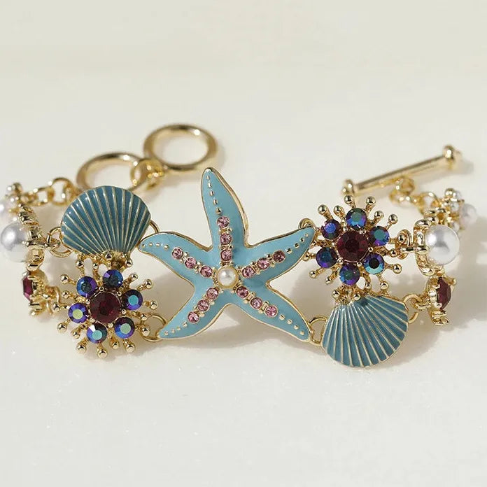 Bohemian Starfish Shell Necklace and Bracelet Set Copper Alloy Jewelry