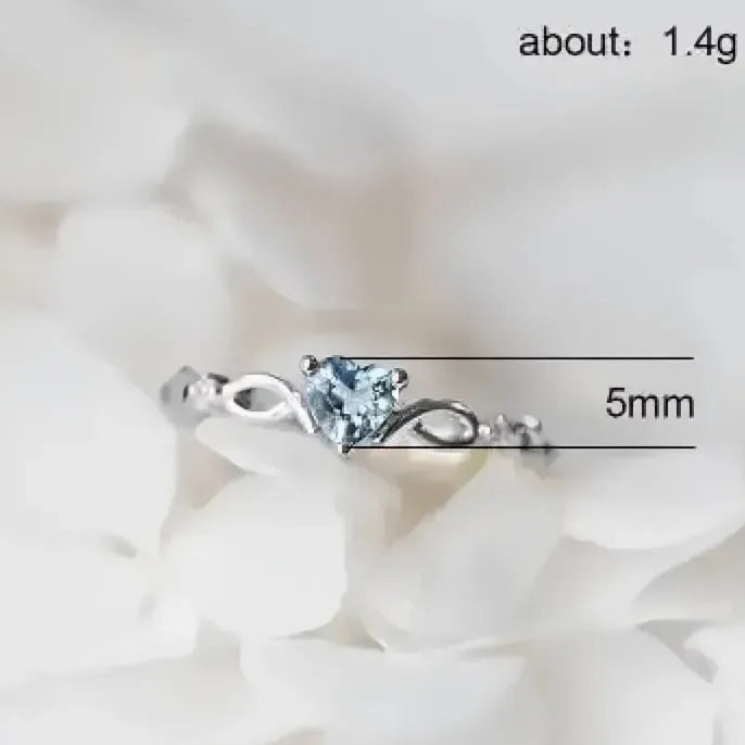 Heart Brass Ring with Cubic Zirconia Geometric Design Fashion Gift for Women