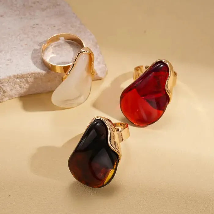 Bohemian Irregular Geometric Adjustable Mood Tracker Ring for Women Men
