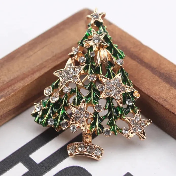 Luxury Classic Christmas Tree Brooch for Men and Women Gift
