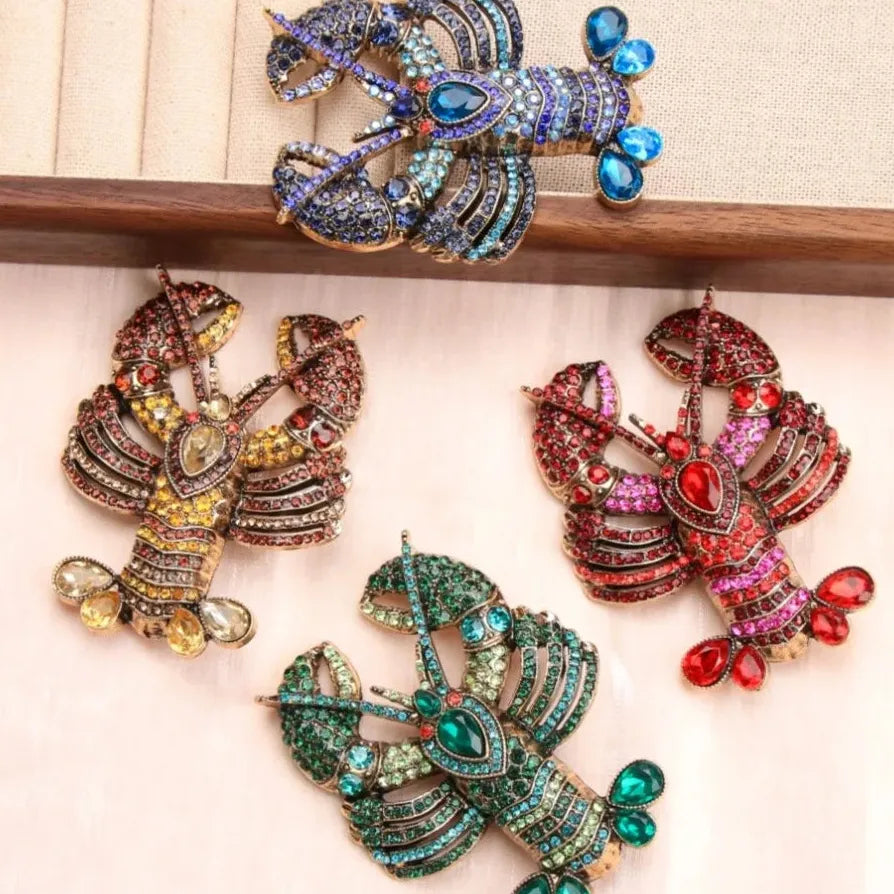 Classic Lobster Brooch Wedding Holiday Gift for Men and Women