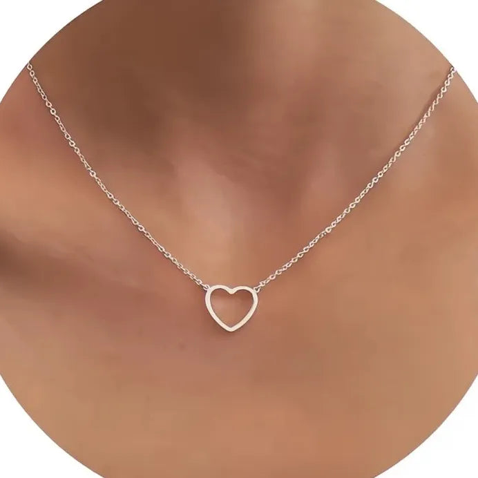 Minimalist Heart Pendant Necklace Copper Alloy Trendy Jewelry for Women