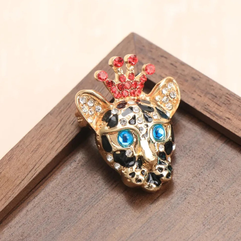 Vintage Leopard-Print Brooch for Men & Women Wedding Gift Accessory