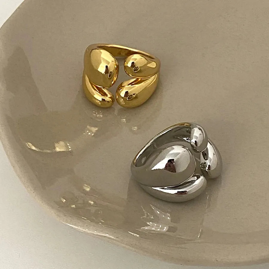 Thick Dome Geometric Ring Gold Silver Plated for Men Women Fashion Jewelry