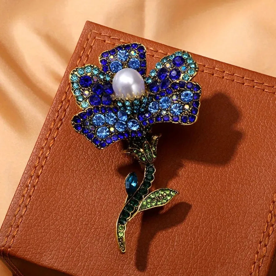 Classic Heavy Duty Flower Brooch Pin for Men and Women