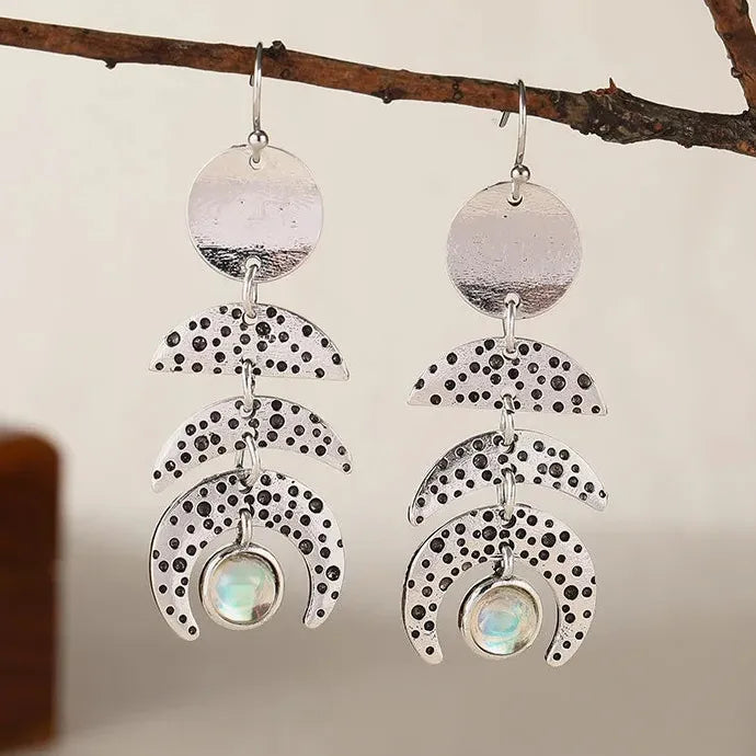 Creative Geometry Zinc Alloy Pendant Earrings for Women Vintage Party Gifts